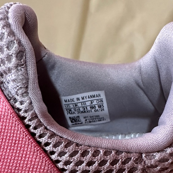 Adidas Kids Gray and Pink Slip-On Shoes size 13 - Picture 2 of 5